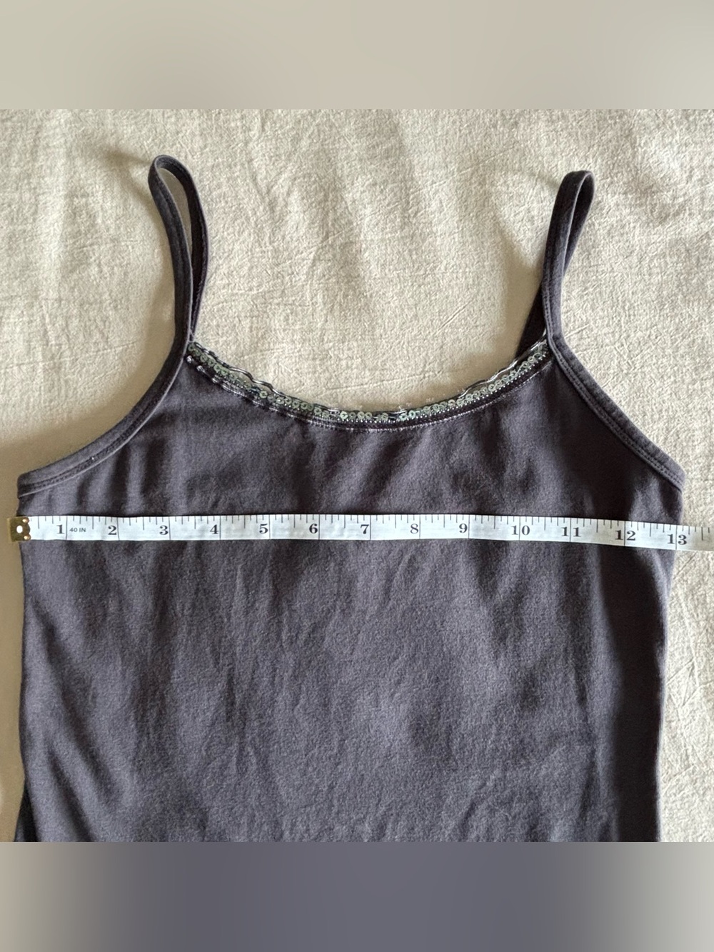 BKE Boutique Charcoal Embellished Cami Tank Top Medium Made in Canada - Picture 6 of 8